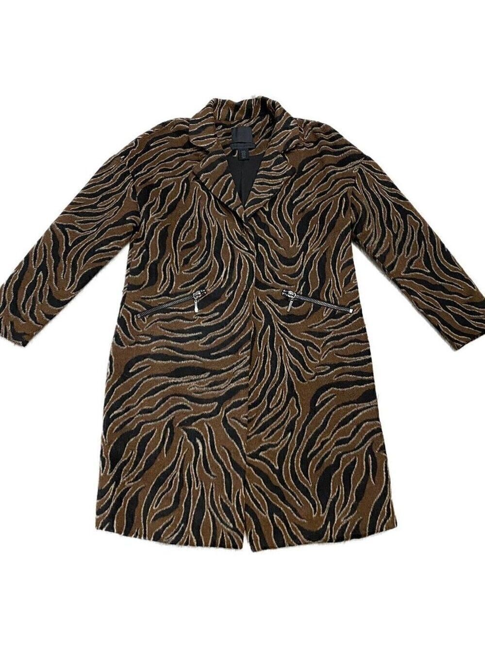 Maison Cinqcent 500 Designer Faux Fur 3% Wool Trench Jacket - Womens XS